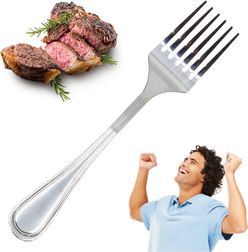 The Man Fork - Eat Like a Man - 6 Prong Design - Take Bigger Bites - Useful Fun Gag Gift for Birthday, Father's Day, Grandpa, Boyfriend, or Any Man - Men FORKING Love it!