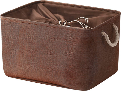 TheWarmHome Large Baskets for Storage Rectangular Basket Decorative Basket Fabric Storage Bin Brown Storage Basket Shoes Basket Towel Basket Cloth Baskets Blanket Storage(Brown, Extra Large-1 Pack,17.7L×13.8W×9.8H)