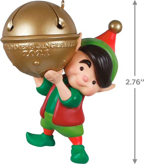 Hallmark Keepsake Christmas Ornament, Year Dated 2021, North Pole Tree Trimmers Jingle Bell Elf