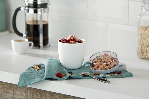MEPAL, Lunchpot with 2 Lids, a Detachable Small Storage Container for Nuts or Fruit, Portable, BPA Free, Nordic White, 500ml+200ml|17oz + 6.7oz, 1 Count