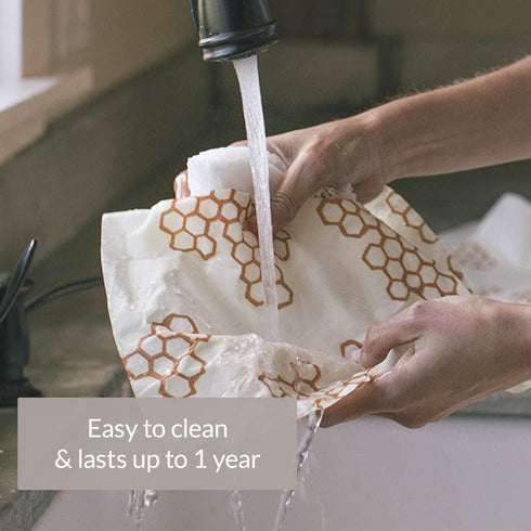 Bee's Wrap - Assorted 3 Pack - Made in The USA with Certified Organic Cotton - Plastic and Silicone Free - Reusable Beeswax Food Wraps in 3 Sizes (S,M,L)