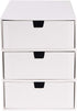 Bigso Ingrid 3-Drawer Fiberboard Desk Organizer, 8.1 x 6.3 x 9.9 in, White, Paper