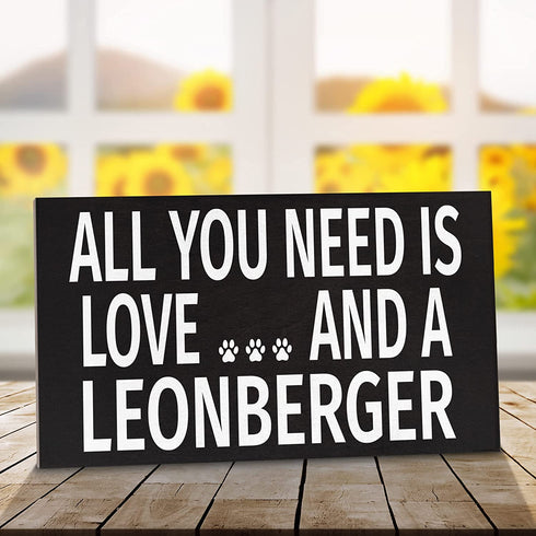 JennyGems Leonberger Sign, All You Need is Love and a Leonberger, Wood Sign, 9.5x5.5 Inches, Leonberger Mom, Leonberger Gifts, Leonberger Dogs, Leonberger Decor, American Made