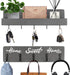 OurWarm 2 Pcs Key Holder for Wall Decorative with 10 Key Hooks, Wall Mounted Key Hangers for Wall with Mail Key Rack, Wooden Mail Organizer with Shelf, Rustic Home Decor for Entryway Hallway (Grey)