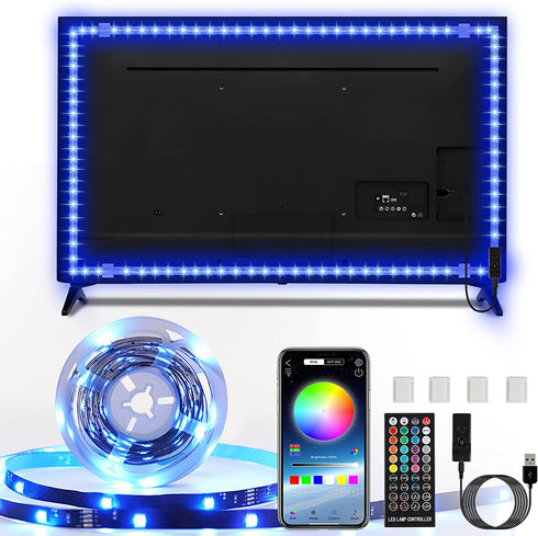 LED Strip Lights, TV LED Lights for 60-75 inch, 16.8FT DIY Timing RGB Led Light Strip with APP Control, Music Sync, USB Powered Tv Led Backlight with Remote for TV, PC, Mirror, Cabinets, etc