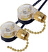 DAYONE Pull Chain Switch Zing Ear ZE-109 Ceiling Fan Switch Ceiling Fan Light Lamp Replacement 2 Pack Brass