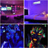 UV Light Strip - iCreating Battery Operated LED Black Light Strip Kit with 6.6FT 2M SMD 3528 IP65 Waterproof Super Bright LED Strip Lights, Battery Case