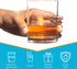 Houseables .308 Bullet Glasses, Glass Whiskey Cups, 9.5 OZ, 2 Pk, Rocks Cup, Drinking Lowball w/Round Embedded, Old Fashioned, Scotch, Bourbon, Copper Projectile, Cocktails, Gift Set, Gift for Men