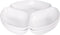 AQUIVER 9 inch Matte Ceramic Divided Serving Platter & Tray - 3 Compartment White Serving Plates for Candy, Nuts, Fruit, Veggies, Appetizers, Set of 2