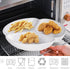 AQUIVER 9 inch Matte Ceramic Divided Serving Platter & Tray - 3 Compartment White Serving Plates for Candy, Nuts, Fruit, Veggies, Appetizers, Set of 2