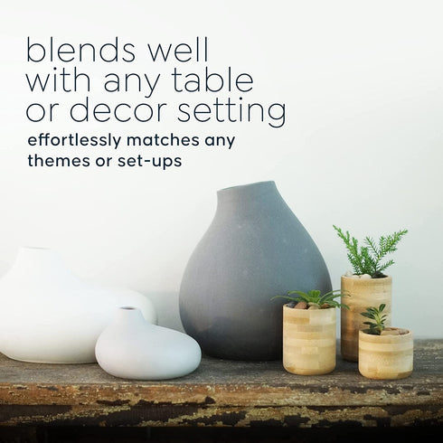 Cedar and Ink Bamboo Tealight Candle Holder, Rustic Centerpiece, Wedding Wood Centerpieces, 6-Pack Wooden Candle Holders, 1.5-Inch-Tall Table Tea Light Holders