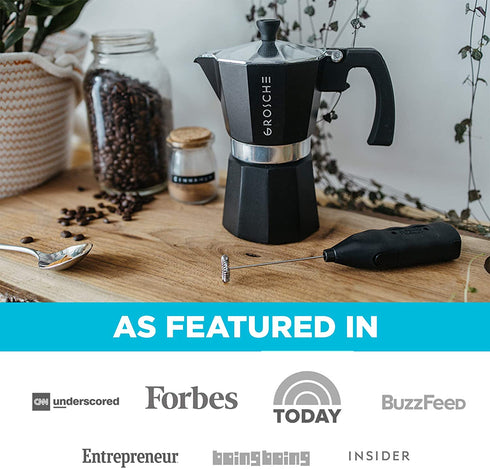 GROSCHE Milano Stovetop Espresso Maker Moka pot 1 espresso Cup - 1.5 fl oz, Black, Cuban Coffee Maker Stove top coffee maker Moka Italian espresso greca coffee maker brewer percolator