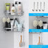 stusgo Corner Shower Caddy, Shower Shelf, Adhesive Shower Wall Caddy, SUS304 Stainless Steel Shower Rack Corner, Bathroom Storage Organizer Rustproof with 4 Hooks for Dorm Kitchen, 2 Pack