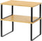 NEX Bamboo Kitchen Cabinet and Counter Shelf Organizer, Stackable & Expandable, Black and Natural