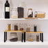 NEX Bamboo Kitchen Cabinet and Counter Shelf Organizer, Stackable & Expandable, Black and Natural
