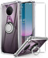 for Nokia 5.4 Case, Nokia 3.4 Case with Tempered Glass Screen Protector Clear Soft Shockproof Protective Phone Case Cover with 360 Degree Rotating Holder Kickstand for Nokia 5.4 / Nokia 3.4,Clear