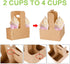Karderon Kraft Drink Carrier with Handles (40 Pack) - 2 Cups or 4 Cups Assemblable Beverage Cup Carriers Great for All Your Beverage Delivery
