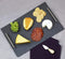 Home Basics Slate Serving Tray with Stainless Steel Handles, Gourmet Board with Natural Edge for Cheese, Appetizer, Baked Goodies, Dry Fruits, 12" x 16", Black