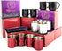 Red Stainless Steel Double Wall Espresso Cups, XL, Set of 4