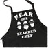 ApronMen, Fear The Bearded Chef Apron, Professionally Printed Funny BBQ Grilling Aprons for Men (Black) - Adjustable One Size Fits All - 100% Cotton - Mens Apron With Pockets