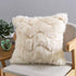 SODCOFT Luxury Wave Pattern Fur Throw Pillow Covers Cushion Covers Soft Decorative Pillowcase for Couch Sofa Bed Car,Beige 16 x 16 Inches