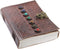 Leather Book of Shadows Journal, Supernatural Notebook with Chakra Gem Stones Healing Crystals and Latch, by AzureGreen (Brown Single Lock)