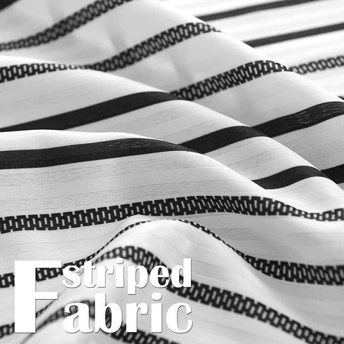 JINCHAN Black and White Shower Curtain Fabric Shower Curtain for Bathroom Modern Black Striped Shower Curtain Summer Waterproof in Bath 70x72 inches Long Shower Curtains Set with Curtain Hooks 1 Panel