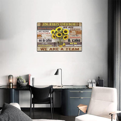 Inspirational Wall Art for Office Motivational Quotes Wall Decor In This Office Canvas Wall Art We Are A Team Canvas Painting for Modern Office Wall Decor Sunflower Pictures Artwork for Living Room