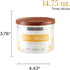 Essential Elements by Candle-lite Scented Candles, Vanilla & Sandalwood Fragrance, One 14.75 oz. Three-Wick Aromatherapy Candle with 45 Hours of Burn Time, Off-White Color
