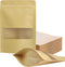 100 Pcs Resealable bags,4.7" x 7.9" Stand Up Kraft Paper Bags with Matte Window, Zip Lock Food Storage Bags for Packaging Products, Reusable, Sealable