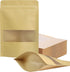 100 Pcs Resealable bags,4.7" x 7.9" Stand Up Kraft Paper Bags with Matte Window, Zip Lock Food Storage Bags for Packaging Products, Reusable, Sealable