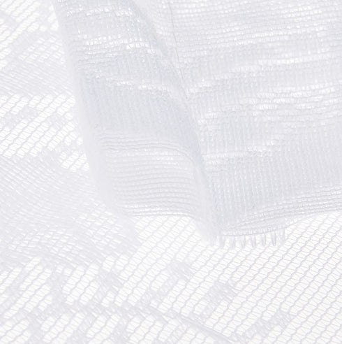No. 918 53610 Alison Floral Lace Sheer Rod Pocket Curtain Panel, 58" x 95", White