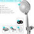 Rareidel Shower Head with Handheld, 6 Spray Settings High Pressure Handheld Shower Head, Built-in Power Wash to Clean Tub, Tile and Pet, Adjustable Bracket