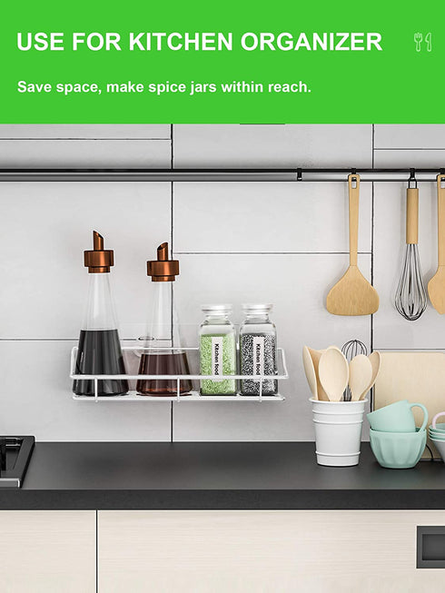 SMARTAKE 2-Pack Shower Caddy, Adhesive Bathroom Shelf Wall Mounted, No Drilling Strong Shower Caddies Kitchen Racks - Stainless Steel Storage Organizers (9.9 Inches), White