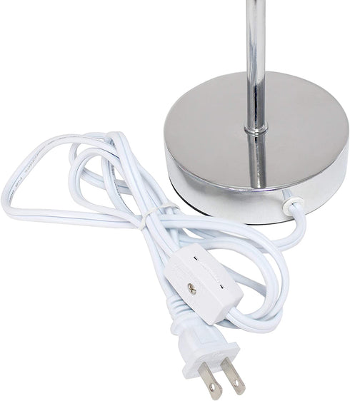 Chrome Mini Basic Table Lamp with Fabric Shade, Slate