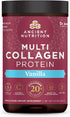 Collagen Powder Protein by Ancient Nutrition, Multi Collagen Vanilla Powder, 24 Serving, Collagen Peptides Support Skin, Nails, Gut Health, 8.9oz