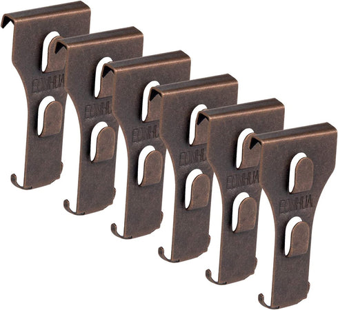 SXUEG Brick Hook Clips for Hanging, Metal Hook for Hanging Outdoor Clips for Pictures Fits Brick 2 1/4 Inch to 2 3/8 Inch (Bronze(6pcs) fits Bricks 2-1/4" to 2-3/8" high)