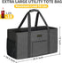 GhvyenntteS Extra Large Utility Tote Bag with Metal Wire Frame & Reinforced Bottom Board, Standing, Waterproof, Collapsible