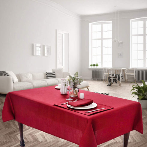 Christmas Luxury Stripe Fabric Table Cloths, Heavy Weight 100% Polyester Tablecloths Washable, No Iron, Water Resistance Soil Resistant Holiday Table Cover for Dining,60 Inch x 84 Inch Oblong,Burgundy
