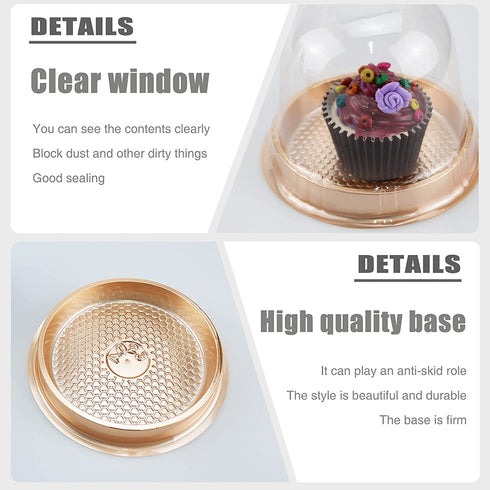 Clear Plastic Cupcake Container,25 PC Diameter 5.3 in Height 4.2 in Muffin Pod Dome Disposable Individual Cupcake Box Plastic Single Cupcake Holders With Lid for Wedding Birthday Christmas Halloween