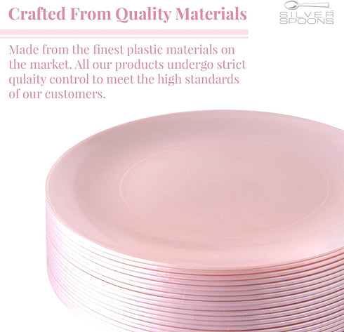 DISPOSABLE PLASTIC DESSERT PLATES | Opulence Blush | 20 pc - 7.5?