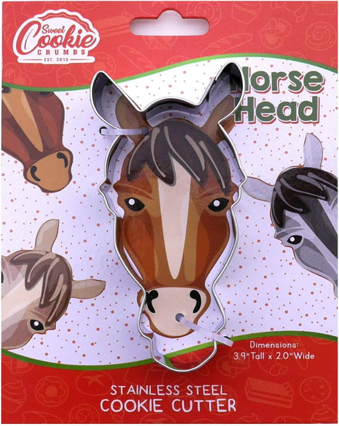 Sweet Cookie Crumbs Farm Animal Cookie Cutter, Stainless Steel (Horse Head)