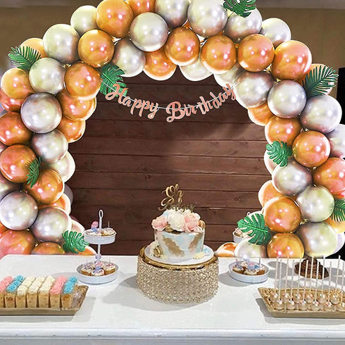 Elecrainbow 62 Inch Large Size Round Backdrop, Reusable Circle Frame Balloon Kit for Party, Birthday, Wedding, Graduation, Baby Shower, Photo Background, Tools and Balloons Included, 52 Pieces (62 Inch)