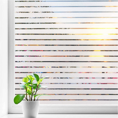 Coavas Window Privacy Film Blinds Frosted Glass Film Sun UV Blocking Static Clings Non-Adhesive Heat Control Home Office Decorative Stickers Bathroom Door Covering(17.5 x 118.1 Inch, Pure)