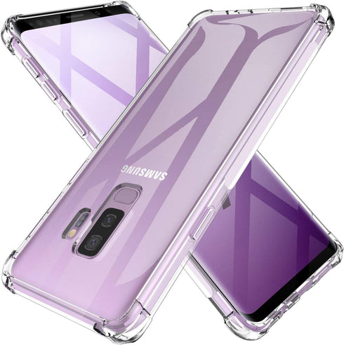 Galaxy S9 Plus Case Crystal Clear Shockproof Bumper Protective Phone Cover for Samsung Galaxy S9+ Transparent Pure TPU Skin for Men Women Girls Flexible Rubber Silicone