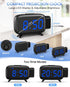 Digital Alarm Clock, AKKIGL Alarm Clocks for Bedrooms with FM Radio and USB Charger, Projection Alarm Clock with Dual Alarms, 7 Sounds, Snooze, Dimmable Large LED Display Clock for Kids Teens Adults