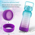 BOTTLE BOTTLE Half Gallon/64 oz Water Bottle with Straw Big Handle Protective Silicone Boot Sports Water Bottle with Time Marker Leak Proof Reusable Water Jug for Adult and Kids (blue purple)
