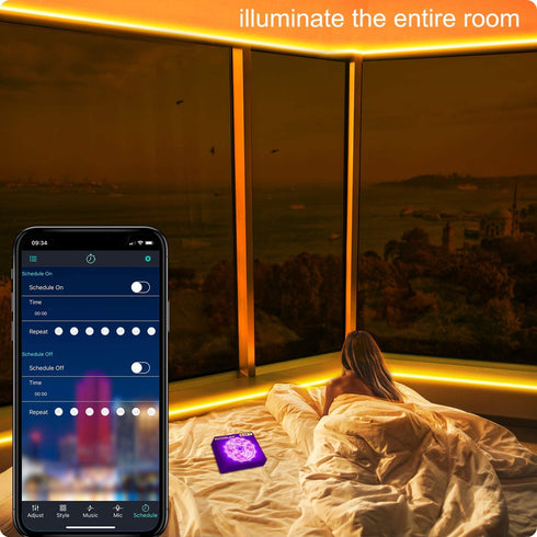 19.68Ft/6m LED Strip Lights?Micomlan Music Sync Color Changing RGB LED Strip Built-in Mic, Bluetooth APP Controlled LED Lights Rope Lights, 5050 RGB LED Light Strip(APP+Remote+Mic+Music )