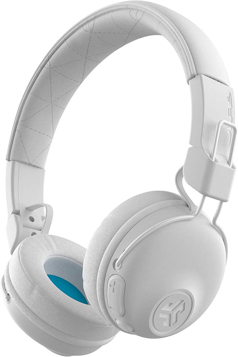 JLab Studio Bluetooth Wireless On-Ear Headphones | 30+ Hour Bluetooth 5 Playtime | EQ3 Sound | Ultra-Plush Faux Leather & Cloud Foam Cushions | Track and Volume Controls | White