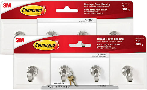 Command HOM-18Q-ES Key Rail, 2 Pack, Quartz